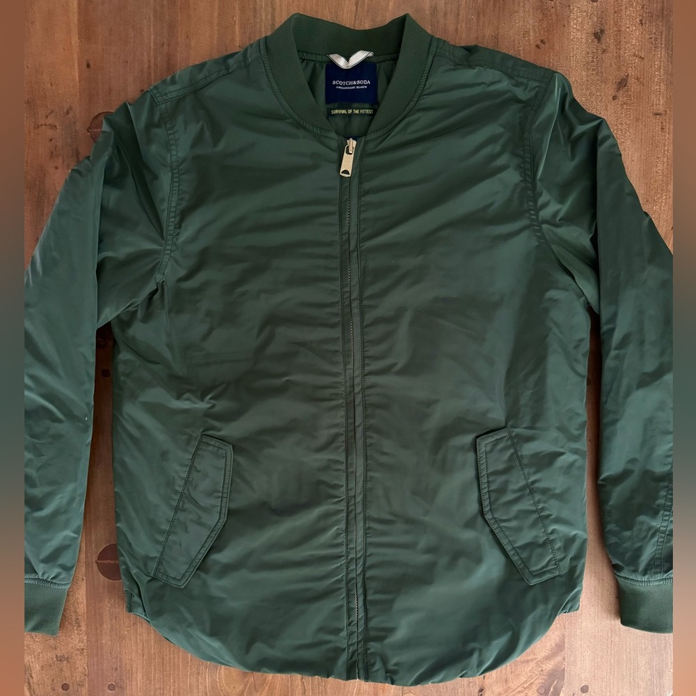 Scotch and Soda Green Bomber Jacket L
